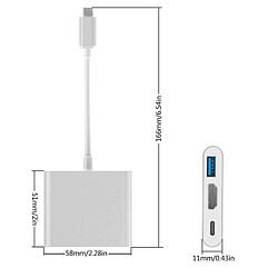 Universal Pour ordinateur portable Apple Type C USB-C Hub Adaptateur Câble 4K HDMI USB 3.0