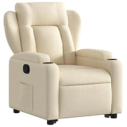 Avis vidaXL Fauteuil inclinable Crème Tissu