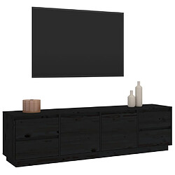 Avis vidaXL Meuble TV Noir 176x37x47,5 cm Bois de pin massif