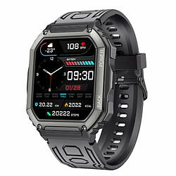 Kr06 Montre Intelligente Écran 1.8 Pouces Bluetooth Appel Étanche Sport Podomètre Moniteur De Fréquence Cardiaque Bracelet Noir