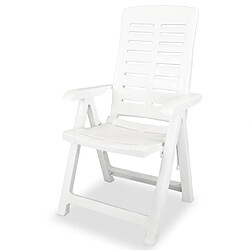 Maison Chic Mobilier à dîner 5 pcs de jardin - Ensemble table et chaises d'extérieur - Salon/Mobilier de jardin classique Plastique Blanc -MN27711 pas cher