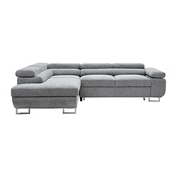 Acheter Vente-Unique Canapé d'angle gauche convertible en tissu texturé gris NURAZIO