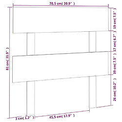 vidaXL Tête de lit Marron miel 78,5x3x81 cm Bois massif de pin pas cher