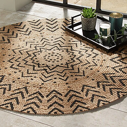 Atmosphera, Createur D'Interieur Tapis en Jute Rond D 120 cm Imprimé Living Chevron - Atmosphera