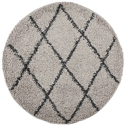 vidaXL Tapis shaggy à poils longs moderne beige et anthracite Ø 280 cm