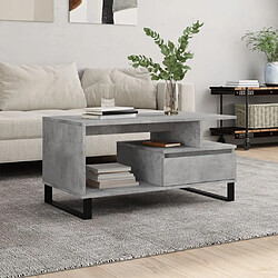 vidaXL Table basse Gris béton 90x49x45 cm Bois d'ingénierie