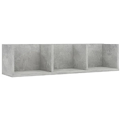 vidaXL Étagère murale à CD Gris béton 75x18x18 cm Bois d'ingénierie