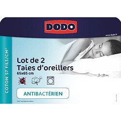 Avis 2 taies d'oreillers 65x65 cm DODO COTON ANTHRACITE