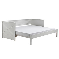 Mes Lit banquette extensible 90/180x200 cm blanc - PINO pas cher