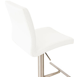 Avis Decoshop26 Tabouret de bar x1 réglable en hauteur et pivotant à 360° plateforme ronde en métal assise en PVC blanc 10_0004563