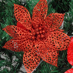 Wewoo Fleurs Artificielles 10 PCS 15cm Simulation Creuse Fleur Artificielle Enfants Fête D'anniversaire Décoration Nouvel An Décor De Noël Rouge pas cher