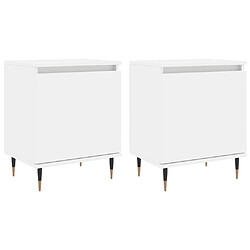 Maison Chic Lot de 2 Tables de chevet - Tables de Nuit blanc 40x30x50 cm bois d'ingénierie