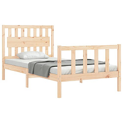 Avis Maison Chic Cadre/structure de lit et tête de lit pour adulte - Lit Moderne Chambre 100x200 cm bois massif -MN28146