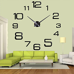 Acheter diy grande horloge murale acrylique 3d autocollants horloge décor à la maison amovible noir