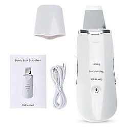 Chrono Épurateur Visage Ultrason pour Nettoyage de Pore, Nettoyage de l'acné et Point Noirs Enlèvement du Visage, USB Rechargeable,Blanc