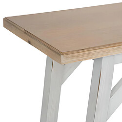 Pegane Table de console, meuble de console en bois coloris blanc, Naturel - Longueur 120 x Profondeur 35 x Hauteur 83,5 cm