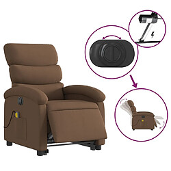 Acheter vidaXL Fauteuil inclinable de massage électrique Marron Tissu