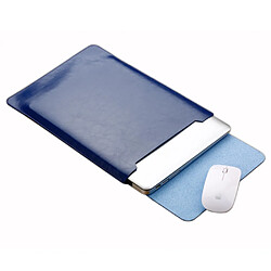 Sacoche en cuir SOYAN en Microfibre avec tapis de souris pour Macbook Air/Pro 13 pouces - Bleu