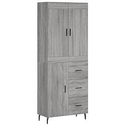 vidaXL Buffet haut Sonoma gris 69,5x34x180 cm Bois d'ingénierie