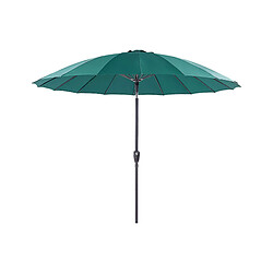 Beliani Parasol de jardin d 2.55 m vert émeraude BAIA