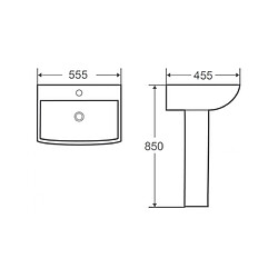 Acheter Karag Lavabo colonne AMPIFOLIS 56x45x85 cm en porcelaine