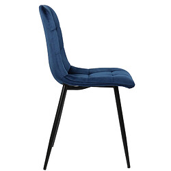 Avis Decoshop26 Lot de 2 chaises de salle à manger en velours bleu pieds métal noir mat style moderne CDS10098