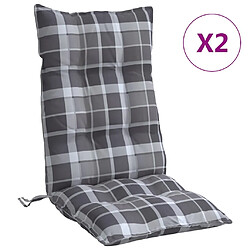 Maison Chic lot de 2 Coussins Confort,Coussins de chaise à dossier haut motif carreaux gris -GKD44334