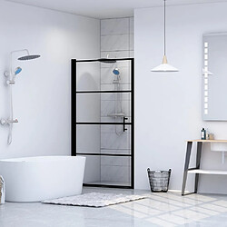 vidaXL Porte de douche Verre trempé 81x195 cm Noir