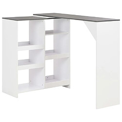 vidaXL Table de bar avec tablette amovible Blanc 138x39x110 cm