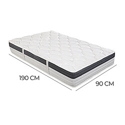 Visiodirect Matelas réversible CLICK 140x190 cm, en mousse mémoire de forme, haute adaptabilité et ergonomique, indépendance du couchage, avec face été/hiver, épaisseur 26cm