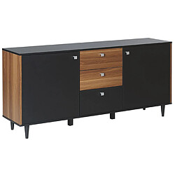 Beliani Commode noire et bois foncé KURO