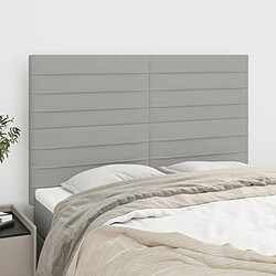 vidaXL Têtes de lit 4 pcs Gris clair 72x5x78/88 cm Tissu