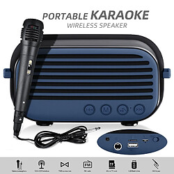 Yonis Enceinte Bluetooth Portable Karaoke 10W Avec Micro Et Sangle Haut Parleur Externe