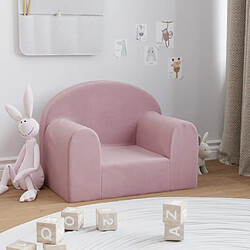 vidaXL Canapé pour enfants rose peluche douce