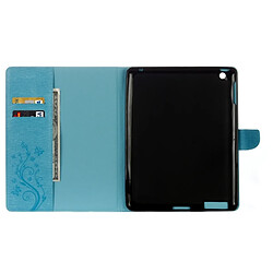 Acheter Wewoo Smart Cover bleu pour iPad 4 fleurs pressées motif papillon flip horizontal PU étui en cuir avec boucle magnétique et titulaire fentes cartes porte-monnaie