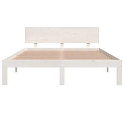 Acheter Maison Chic Lit adulte - Lit simple Cadre de lit,Structure du lit Contemporain Blanc Bois de pin massif 140x190 cm -MN45460