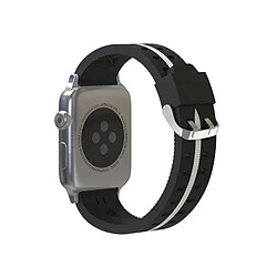 Acheter Wewoo Bracelet noir et blanc pour Apple Watch Series 3 & 2 & 1 42mm Mode Sourire Visage Motif Silicone +