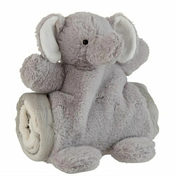 Paris Prix Peluche & Couverture Enfant Eléphant 24cm Gris