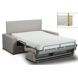 Inside 75 Canapé lit CanapExpress lattes 160cm matelas mémory 22cm tête de lit intégrée velours gris