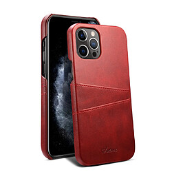 Coque en TPU + PU antichoc avec porte-cartes rouge pour votre iPhone 12 Pro Max 6.7 pouces