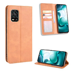 Etui en PU auto-absorbé rétro avec support marron pour votre Xiaomi Mi 10 Lite 5G/10 Youth 5G