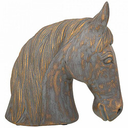 Acheter Figurine Décorative Alexandra House Living Gris Doré Polyrésine Cheval 15 x 31 x 31 cm