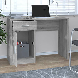 Avis Maison Chic Bureau solide,Table de travail,Bureau d'ordinateur avec tiroir et armoire Sonoma gris 100x40x73 cm -GKD40398