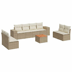 Maison Chic Salon de jardin avec coussins 9 pcs | Ensemble de Table et chaises | Mobilier d'Extérieur beige résine tressée -GKD75248