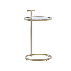 Beliani Table auxiliaire dorée plateau en verre SHELBY