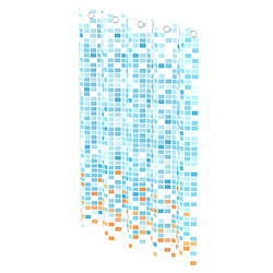 EISL Rideau de douche avec mosaïque bleu-orange 200x180x0,2 cm pas cher