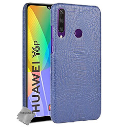 Htdmobiles Coque rigide simili cuir crocodile pour Huawei Y6p + film ecran - BLEU FONCE