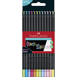 FABER-CASTELL Crayon de couleur Black Edition, étui de 12 ()