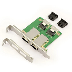 Kalea-Informatique Plaque de conversion SAS miniSAS SFF-8088 / SFF-8087 - Carte avec Equerres LOW et HIGH PROFILE