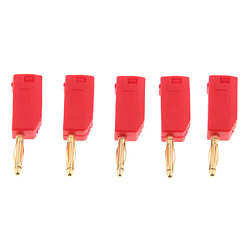 Avis 10PCS Sans Protection 2mm Gaine Mâle Empilable Fiche Banane Rouge + Noir